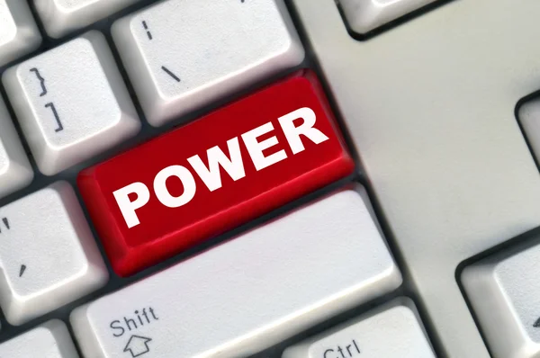 Power koncept för livsstil, med meddelande på datorns tangentbord. — Stockfoto