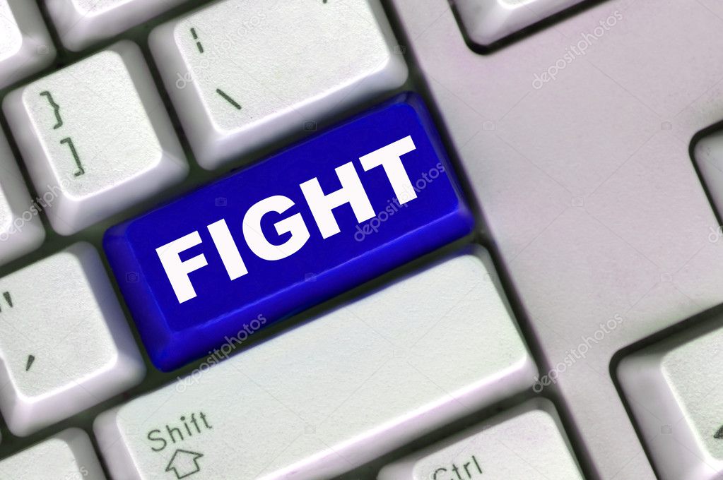 Fight button on a computer keyboard