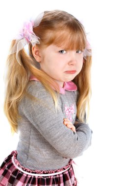 Little girl taking great offence clipart