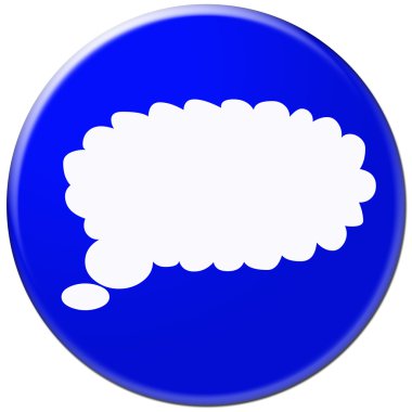 Whithe speech bubble over blue background clipart