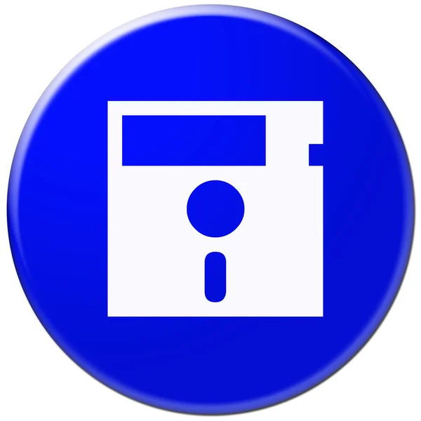 Une disquette de signe bleu — Photo