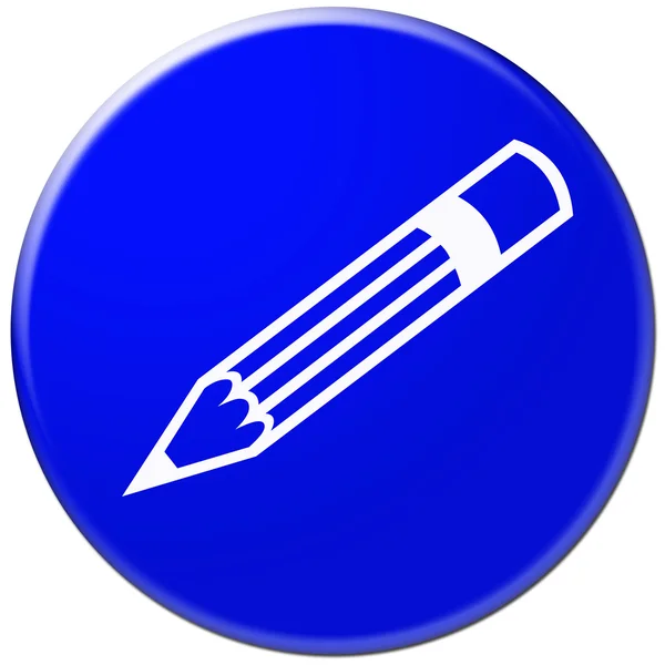 Signo de lápiz azul y blanco — Foto de Stock