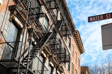 Old house on Water Street, New York clipart