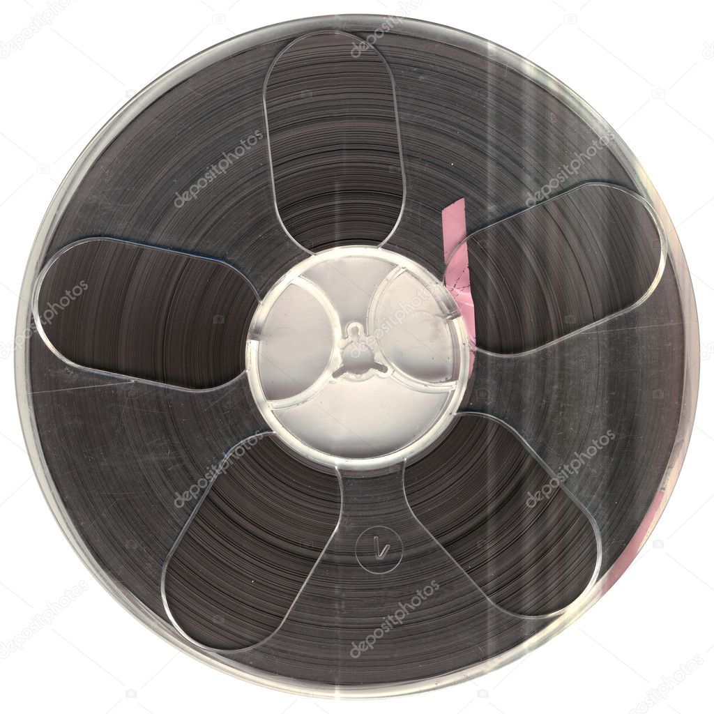 Vintage audio tape isolated on white