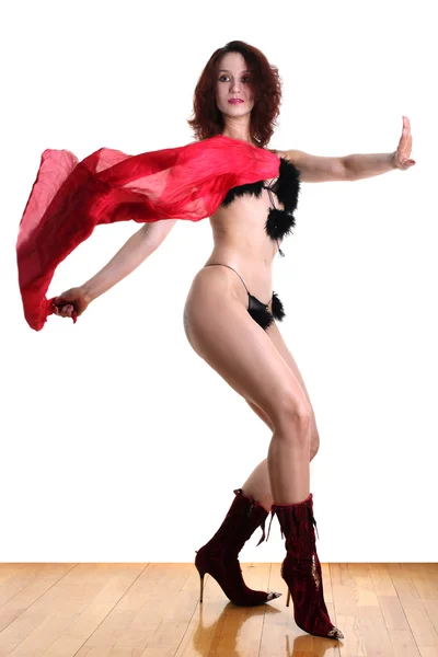Bailarina de striptease moderna en salón — Foto de Stock