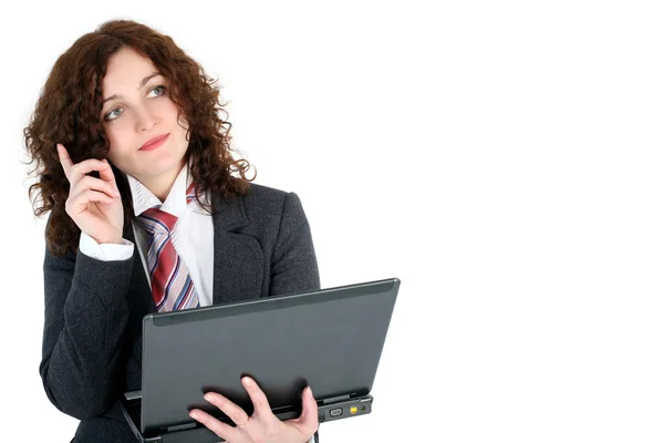 Business woman with PC — Stock Photo, Image