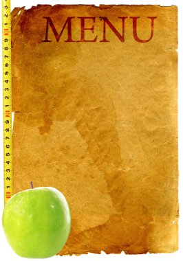 Old style vintage menu with apple clipart