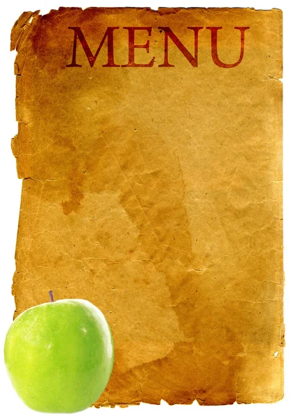 Винтажное меню с яблоком — стоковое фото