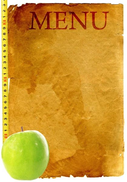 stock image Old style vintage menu with apple