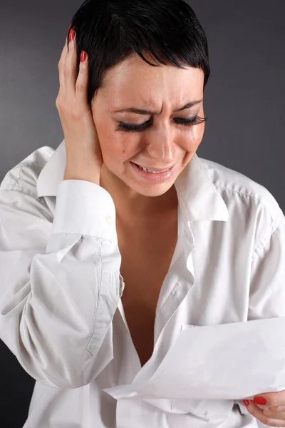 Depression kvinna med tårar — Stockfoto