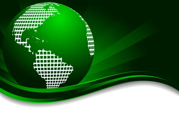 地球とベクトル緑の背景 — ストックベクタ