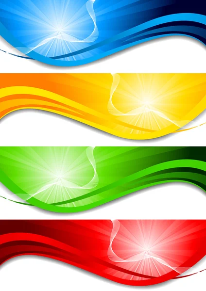 Ensemble vectoriel de bannières lumineuses — Image vectorielle