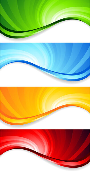 Vector set of abstract swirl banners