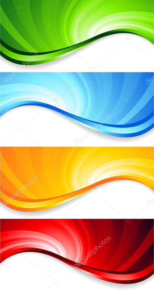 Vector set of abstract swirl banners