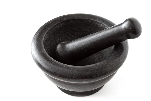 stock image Black stone mortar and pestle