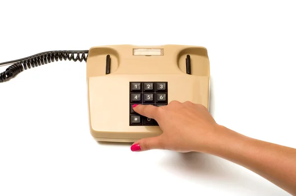 Hand and telephone. — Stock Photo, Image