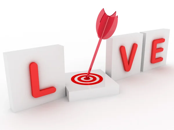 3d love with target — Stock Photo, Image