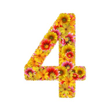 Flowers number four clipart