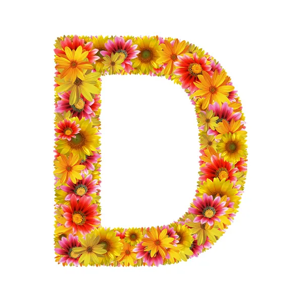 Flores letra D — Fotografia de Stock