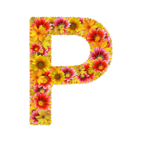 Flores letra P — Fotografia de Stock