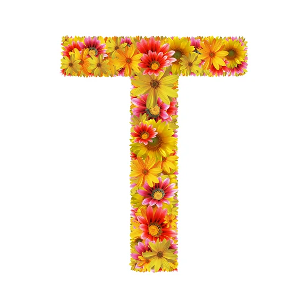 Flowers letter T — Stock Photo, Image