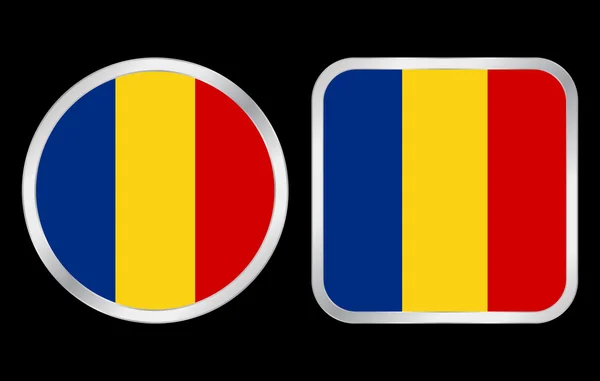 ルーマニアの旗のアイコン — ストックベクタ