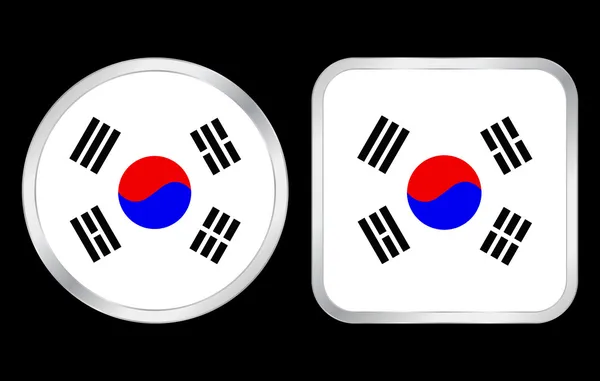 Ícone bandeira da Coréia do Sul — Vetor de Stock