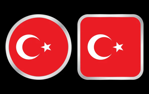 Icône du drapeau de la Turquie — Image vectorielle