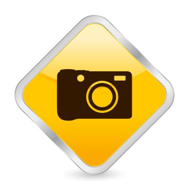 Digital photo yellow square icon clipart