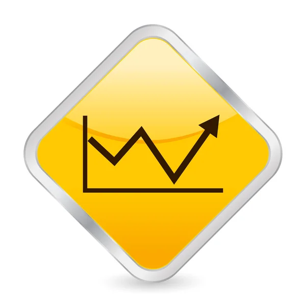 Diagrama de negocio 2 icono cuadrado amarillo — Archivo Imágenes Vectoriales