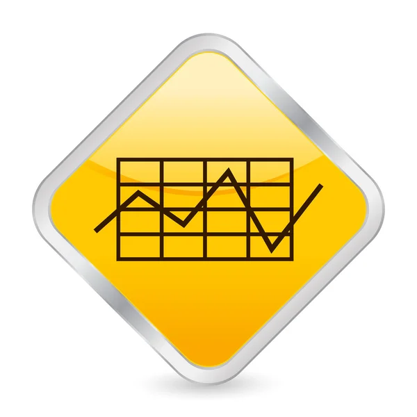 Obchodní diagramu žlutý čtverec ikona — Stockový vektor
