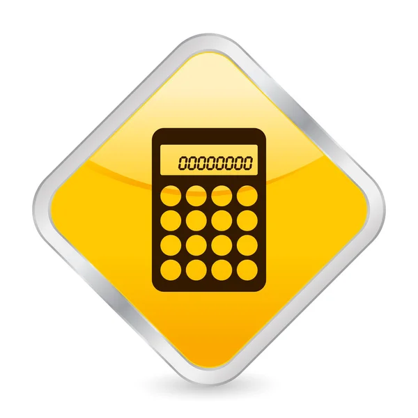 Rekenmachine gele vierkante pictogram — Stockvector