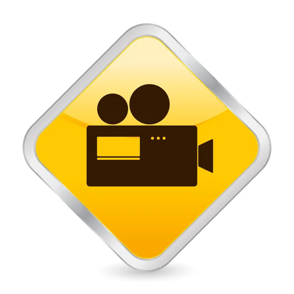 摄像机黄色方形图标 — 图库矢量图片