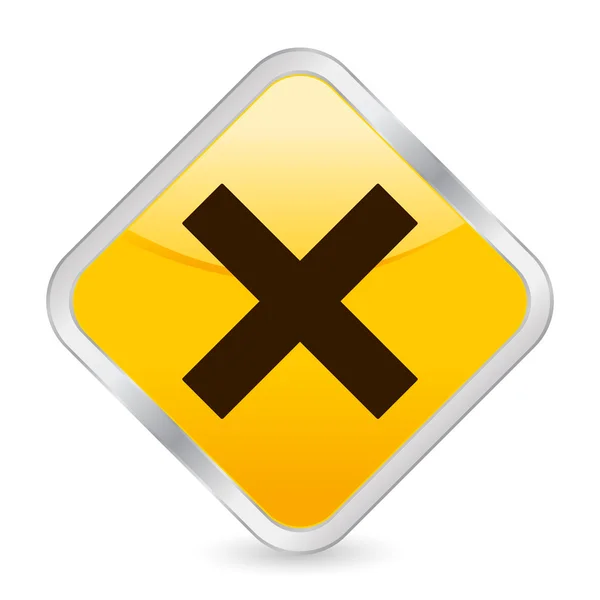 Cancelar ícone quadrado amarelo — Vetor de Stock