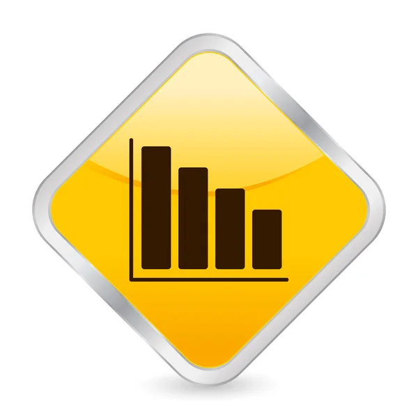 Diagram gul kvadrat ikon — Stock vektor