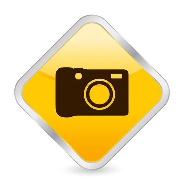 Photo numérique icône carré jaune — Image vectorielle