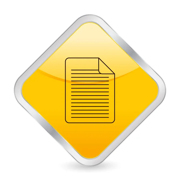Document gele vierkante pictogram — Stockvector