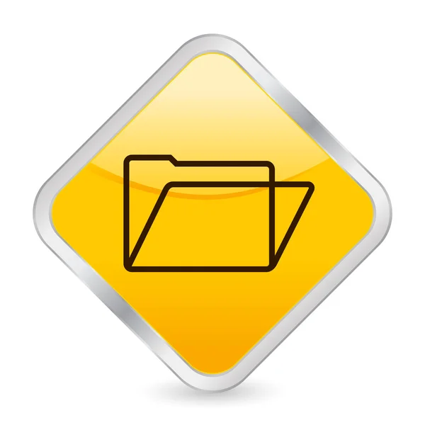 Ícone quadrado amarelo da pasta — Vetor de Stock