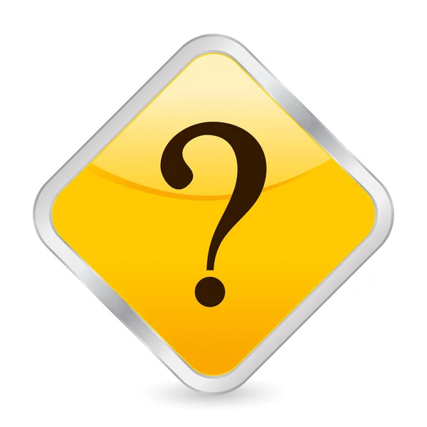 Marque interrogative icône carrée jaune — Image vectorielle