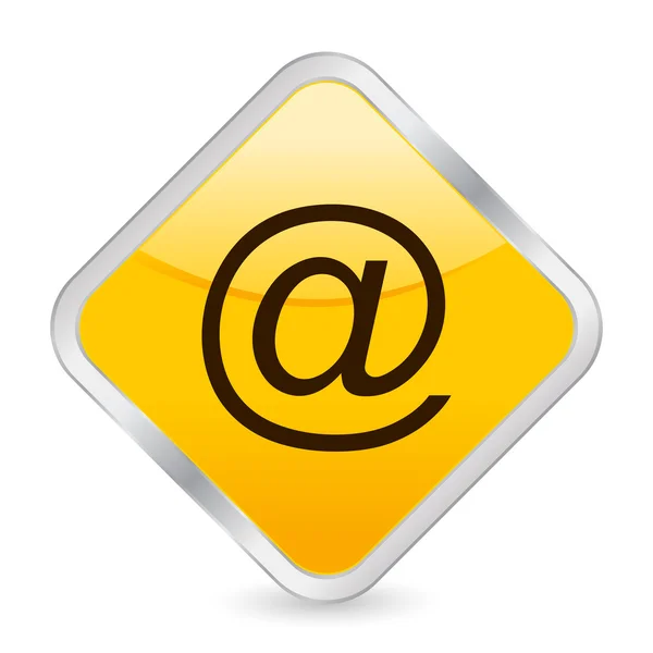 E-mail icône carré jaune — Image vectorielle