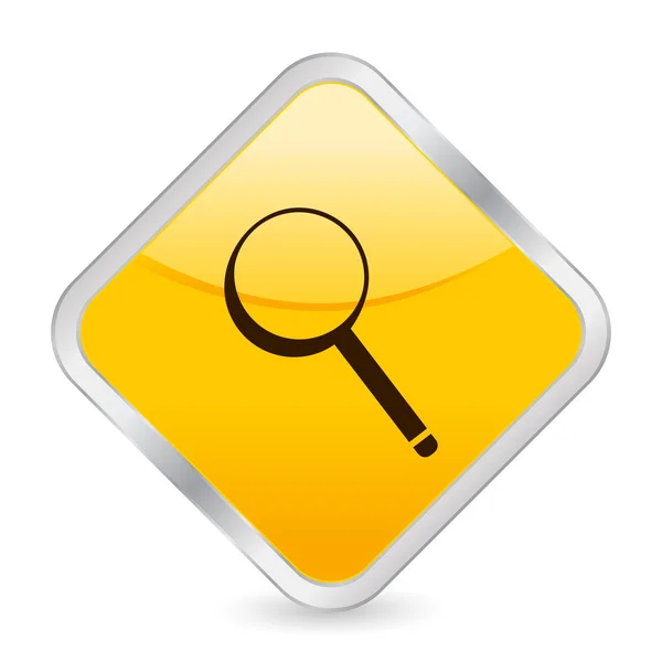 Magnifier yellow square icon — Stock Vector