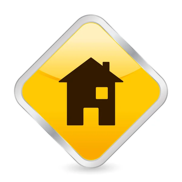 Home icona quadrata gialla — Vettoriale Stock