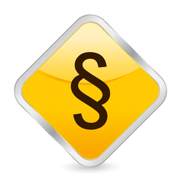 Paragraf sembolü sarı kare simgesi — Stok Vektör