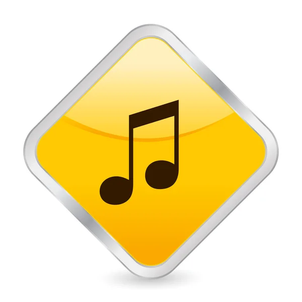 Music yellow square icon — Stock Vector