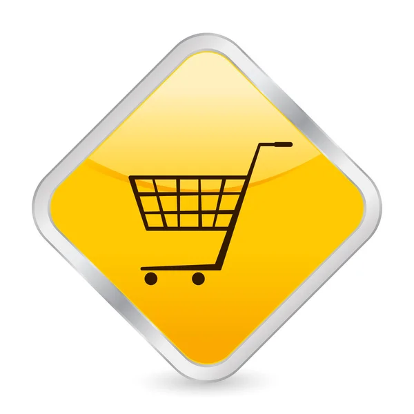 ショッピング カートの黄色の四角のアイコン — ストックベクタ