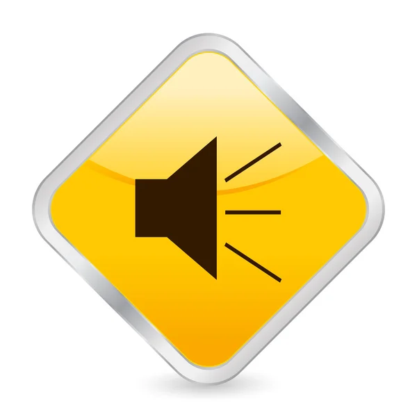 Sound yellow square icon — Stock Vector