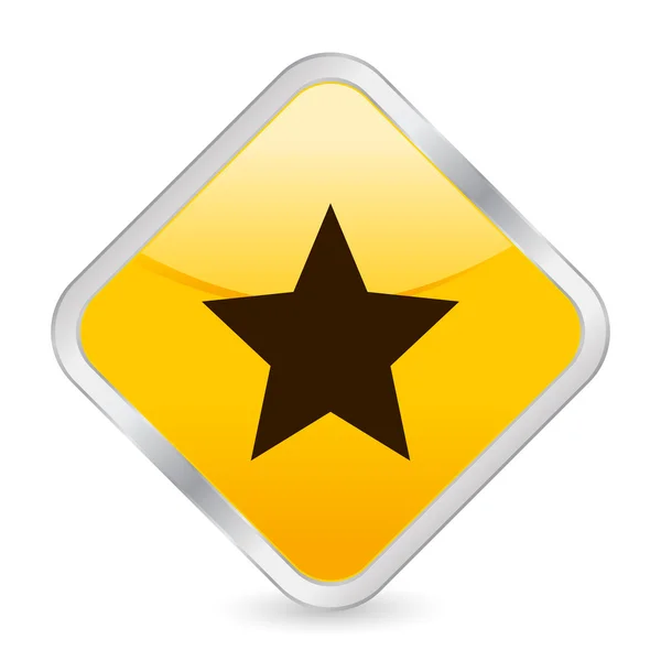 Ícone quadrado amarelo estrela —  Vetores de Stock