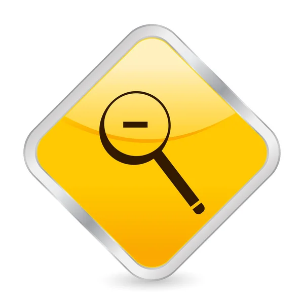 Zoom arrière icône carré jaune — Image vectorielle