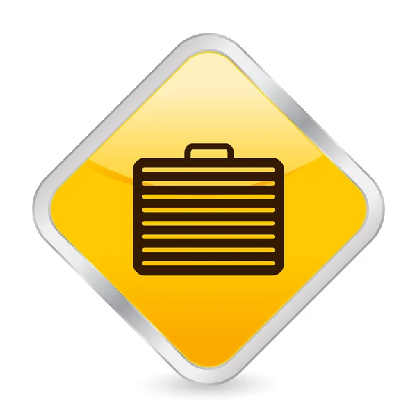 Suitcase yellow square icon — Stock Vector