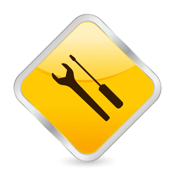 Tool yellow square icon — Stock Vector